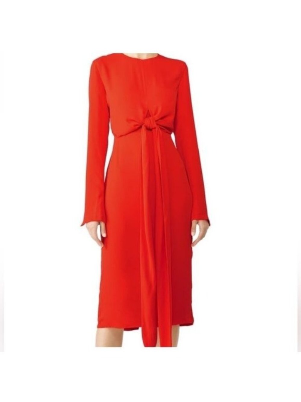 Fame and Partners red long sleeves Peridot Midi Dress Size 8
